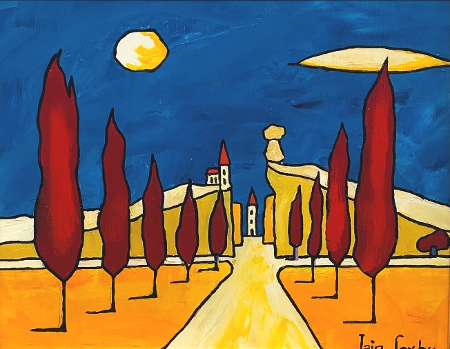 'Red Cypress Avenue' by artist Iain Carby